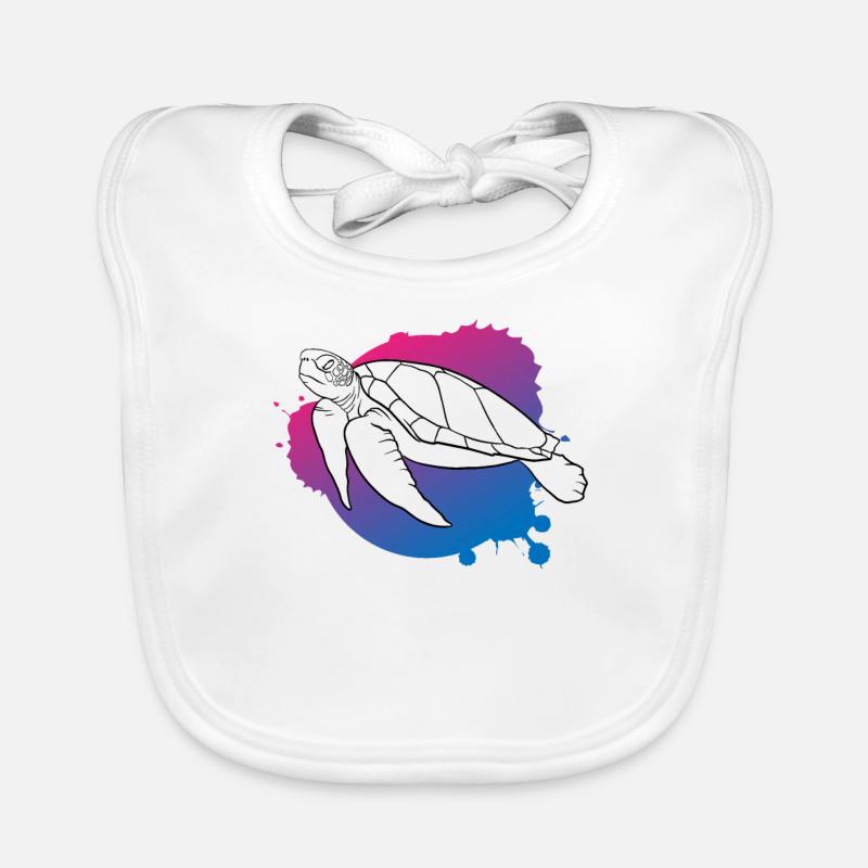 Ocean Wave Turtle Freedom Gift Organic Baby Bibs