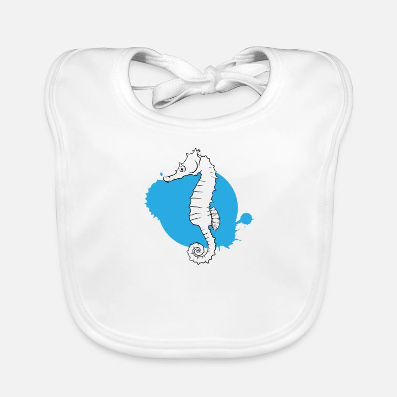 Silhouette Hippocampe Océan Bavoir bio Bébé