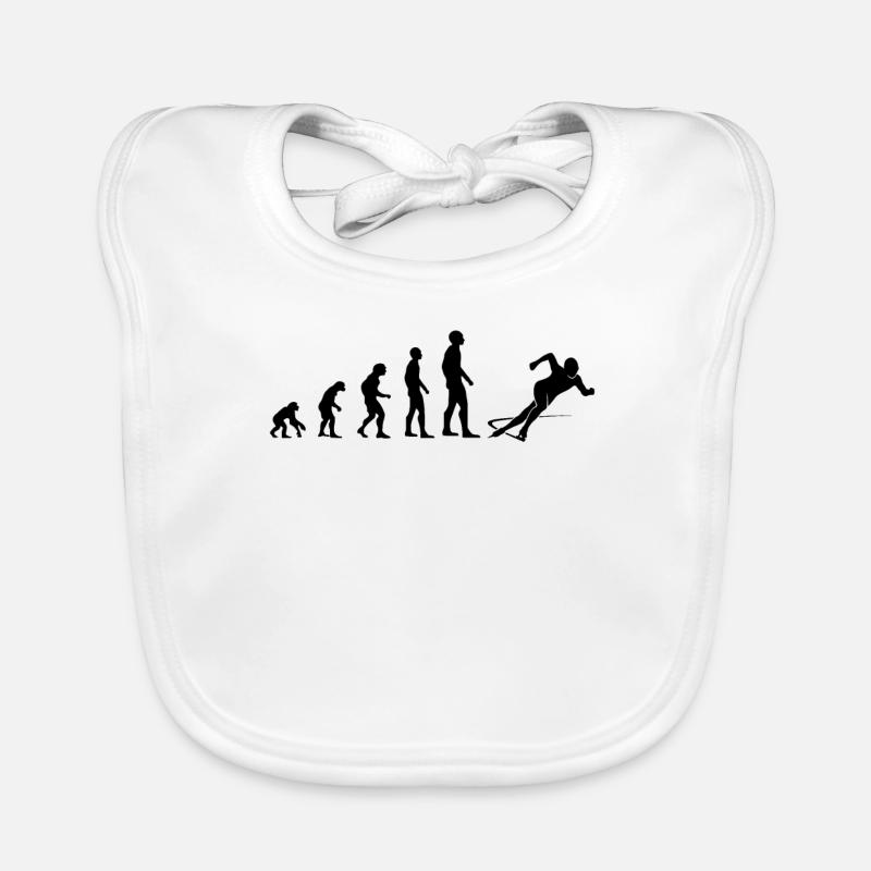 Evolution Eislauf Schnellläufer Geschenk Baby Bio-Lätzchen
