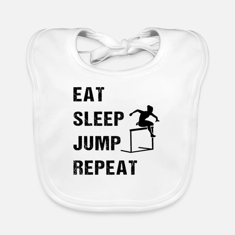 Eat Sleep Jump Repeat - Läuferleben Baby Bio-Lätzchen