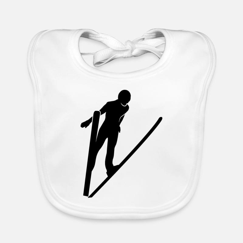 Gift for ski jumping fans Organic Baby Bibs