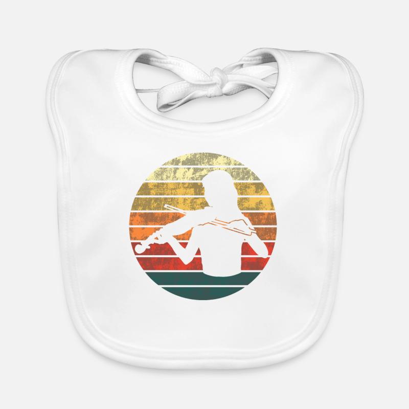 Violoniste coucher de soleil Silhouette amour Bavoir bio Bébé