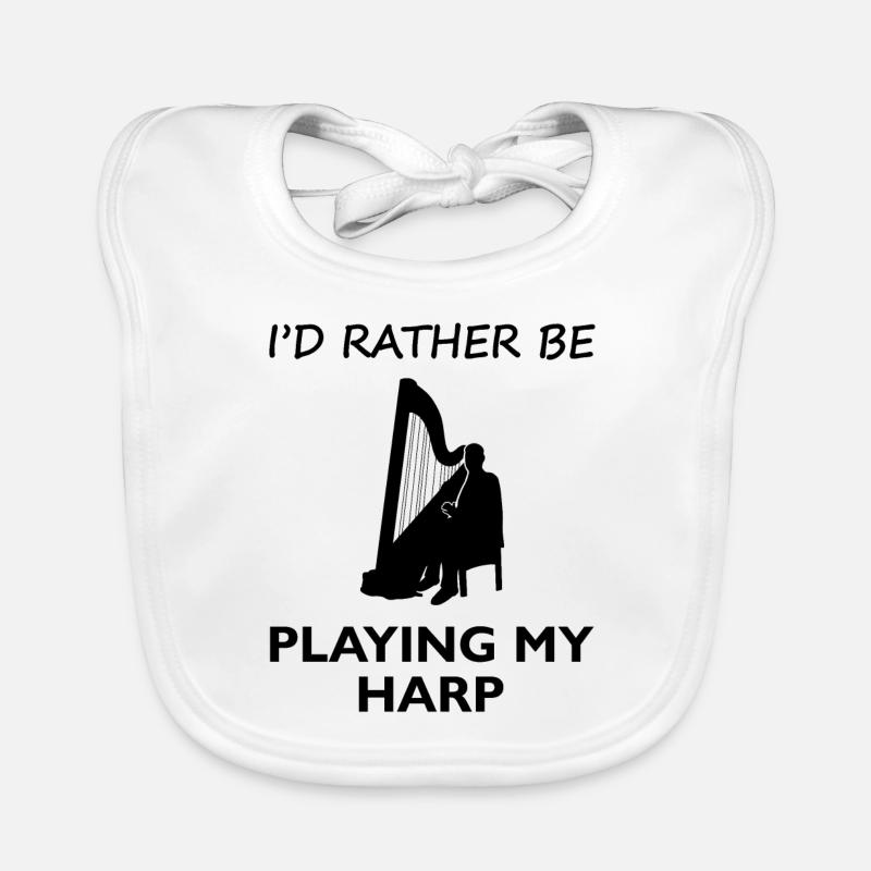 Dear Now Harp String Magic - Organic Baby Bibs - white