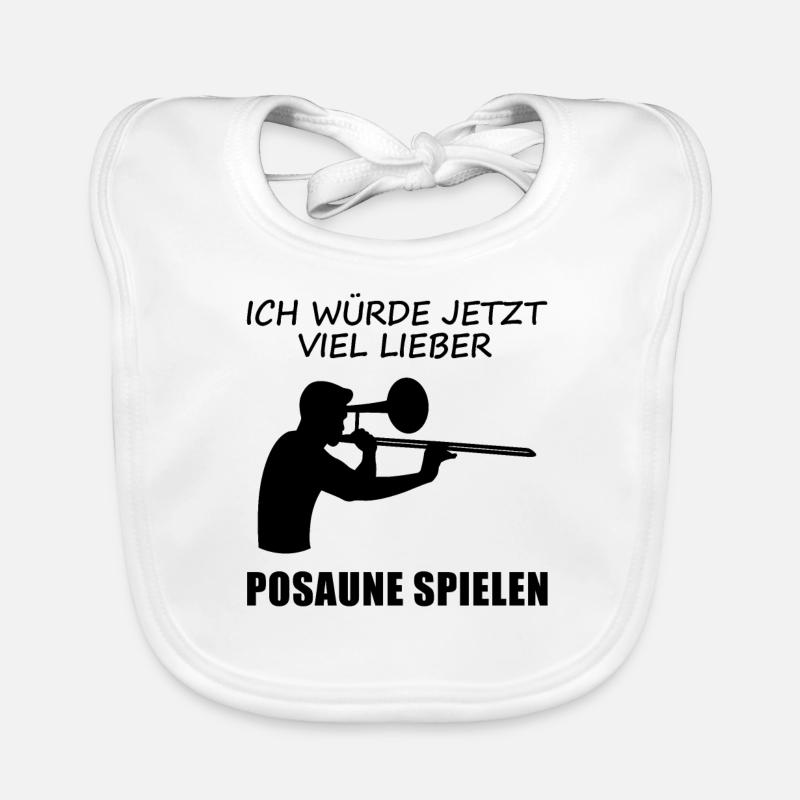 Dear Trombone Playing Musician Gift Organic Baby Bibs