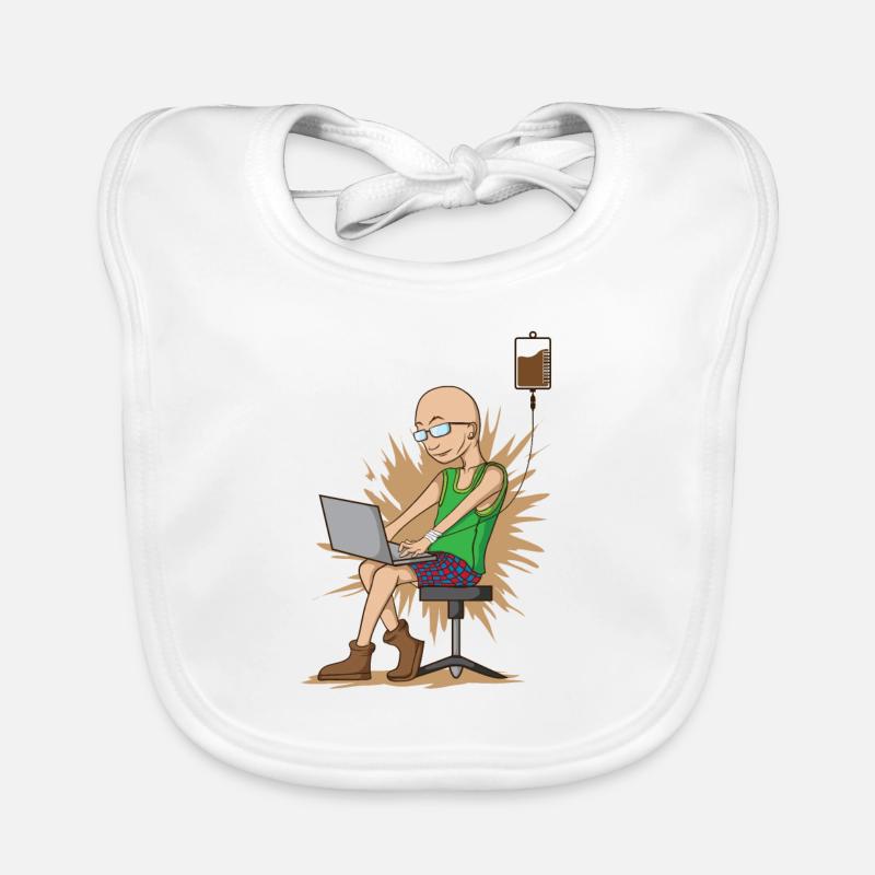 Coffee drinking nerd while chopping hangs on coffee Organic Baby Bibs