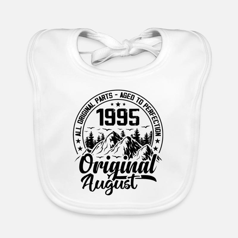 1995 August Original: 29 Years Anniversary Gift Organic Baby Bibs