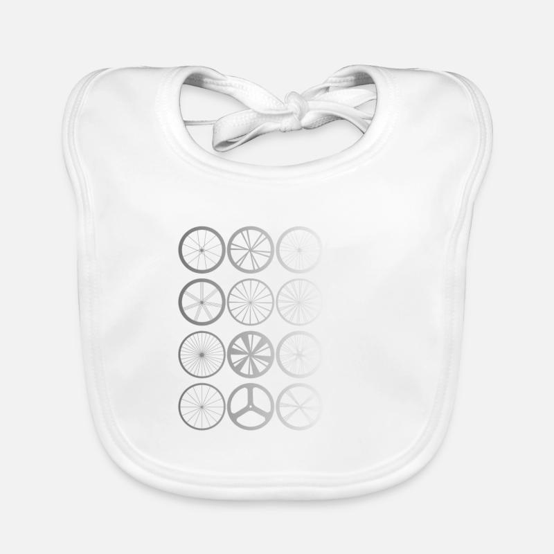 Bike wheels land silver - Bavoir bio Bébé - blanc