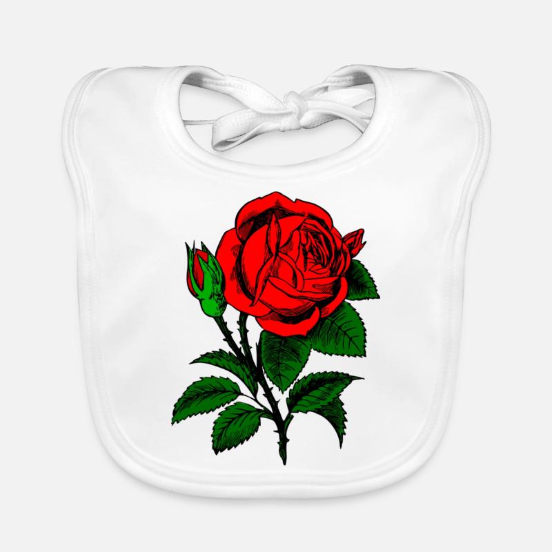 Rose rouge Bavoir bio Bébé