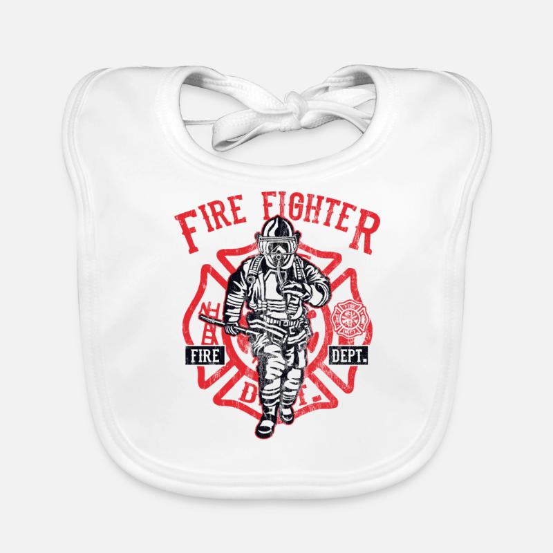 EXCEPT THE FIRE FIGHTER - Firefighter Shirt Organic Baby Bibs