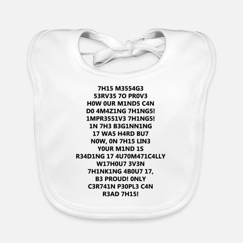 1337 Leetspeak text Organic Baby Bibs