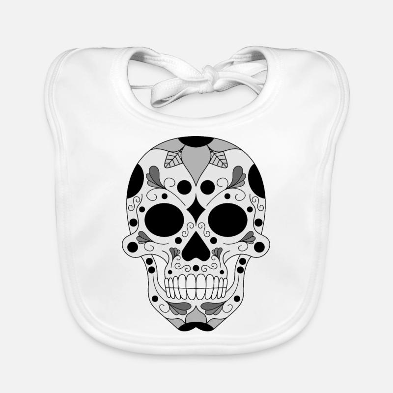 calavera schwarze Version Baby Bio-Lätzchen