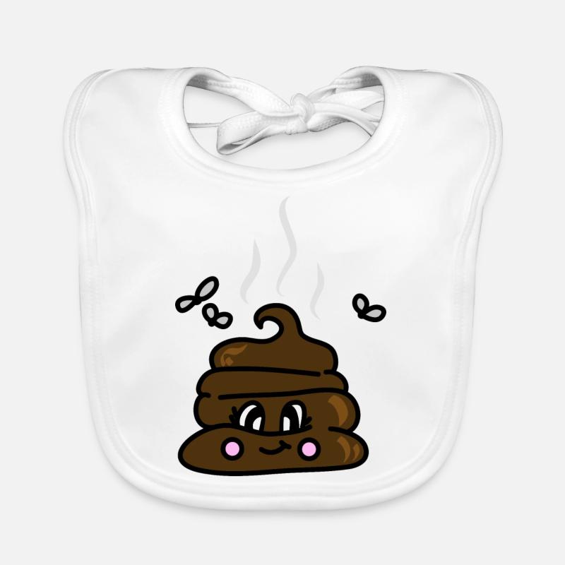 petite petite merde douce, idée de cadeau drôle - Bavoir bio Bébé - blanc