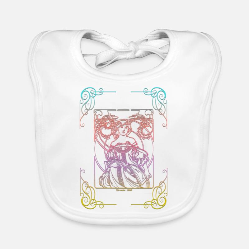 Alfons Mucha - Baby Bio-Lätzchen - Weiß