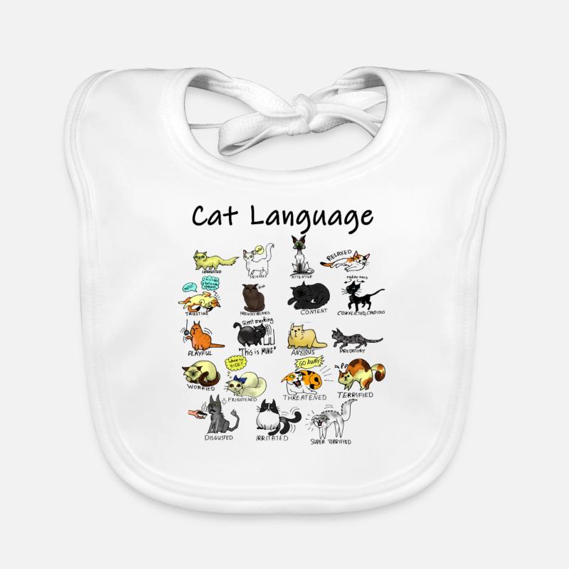 Langue de chat - Bavoir bio Bébé - blanc