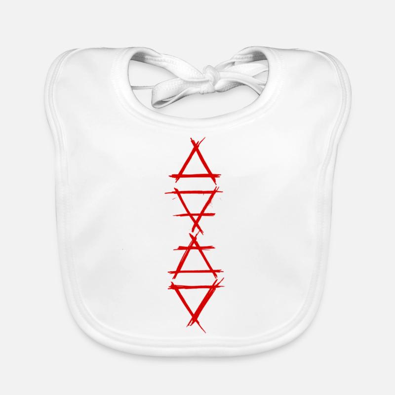 Element symbol 4 elements red - Organic Baby Bibs - white