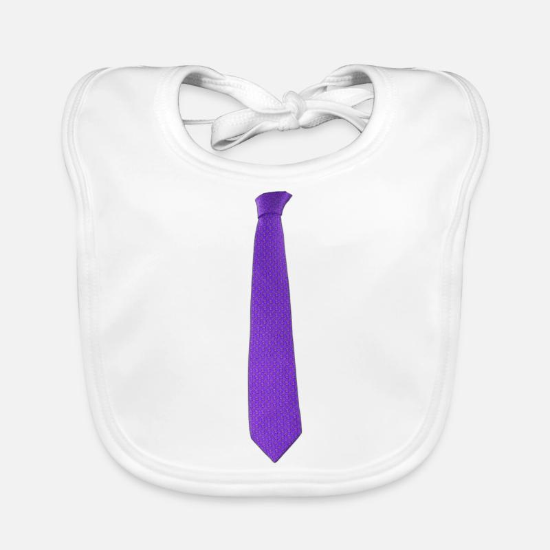 Purple Tie - Bavoir bio Bébé - blanc