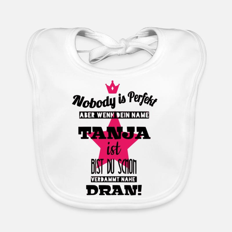 Tanja first name name gift idea for Tanja cool Organic Baby Bibs