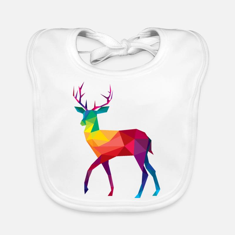 Hirsch bunt farbig Regenbogen Baby Bio-Lätzchen