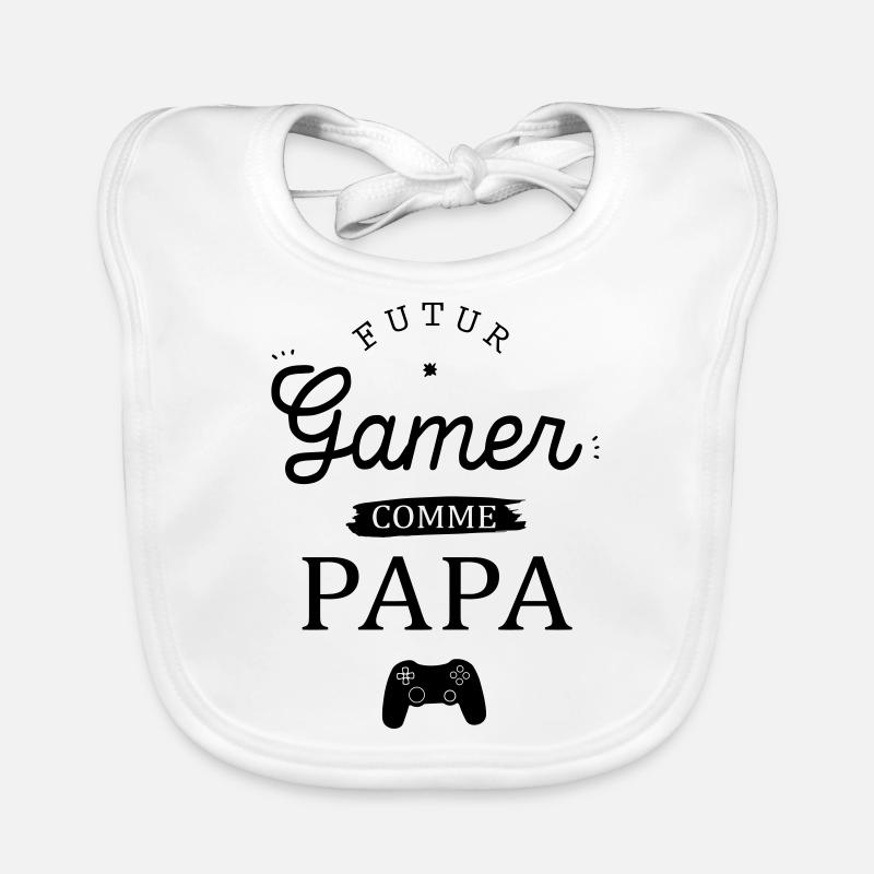 Futur gamer comme papa - Bavoir bio Bébé - blanc