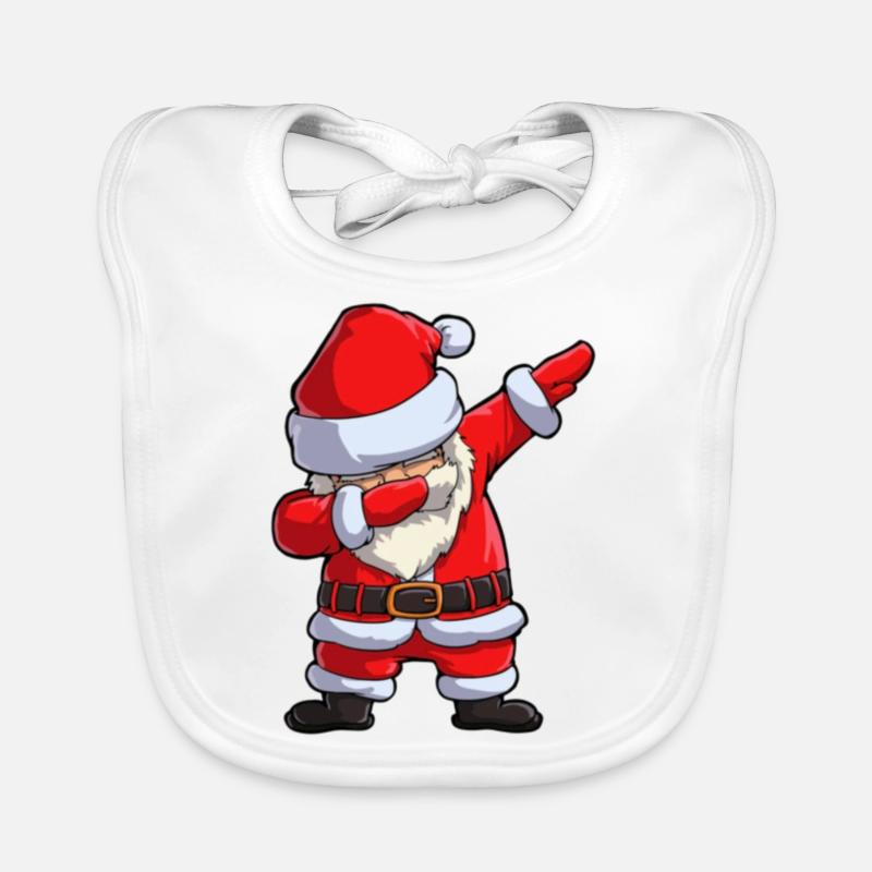 Père Noël Dap - Bavoir bio Bébé - blanc