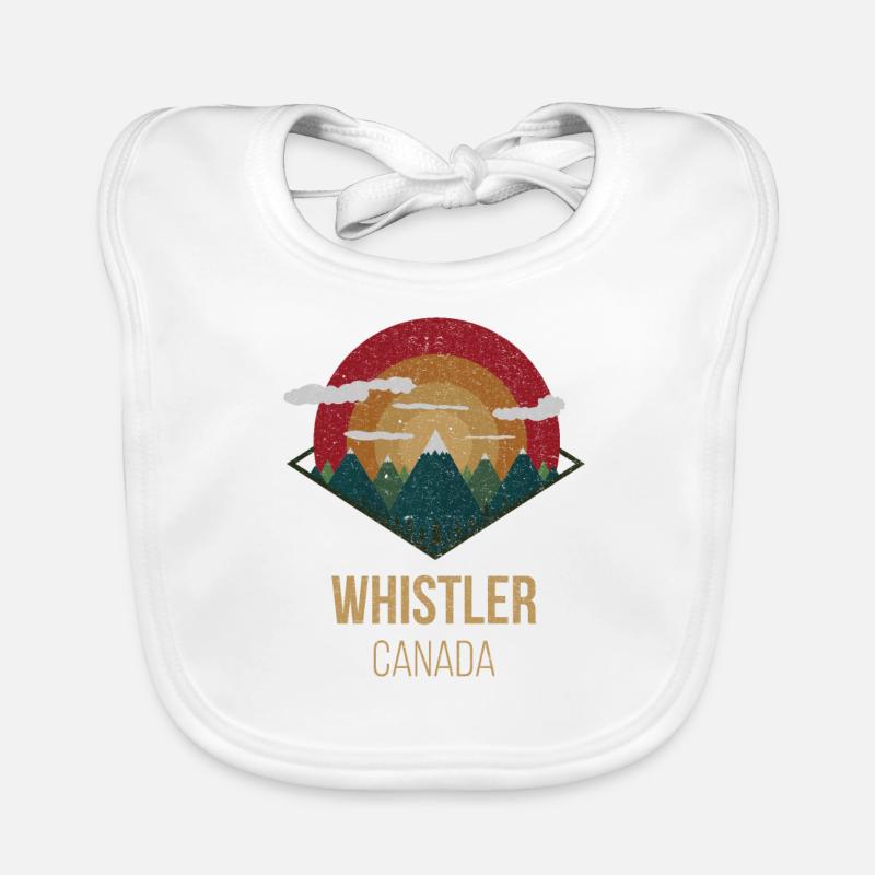Snowboard Ski Après Alps Whistler Canada Gift Organic Baby Bibs