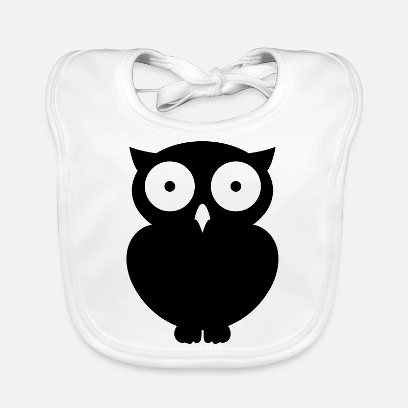 Eule Owl - Baby Bio-Lätzchen - Weiß