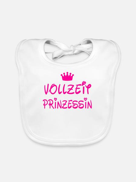 Vollzeit Prinzessin - Baby Bio-Lätzchen - Weiß - Vorne