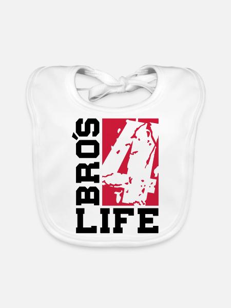 bros_4_life_cv2 - Baby Bio-Lätzchen - Weiß - Vorne