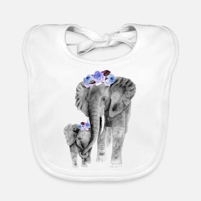 Mutter und Tochter Elefant Baby Bio-Lätzchen