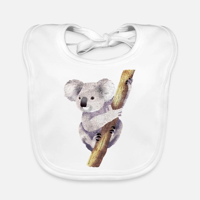 Koala 01 - Baby Bio-Lätzchen - Weiß