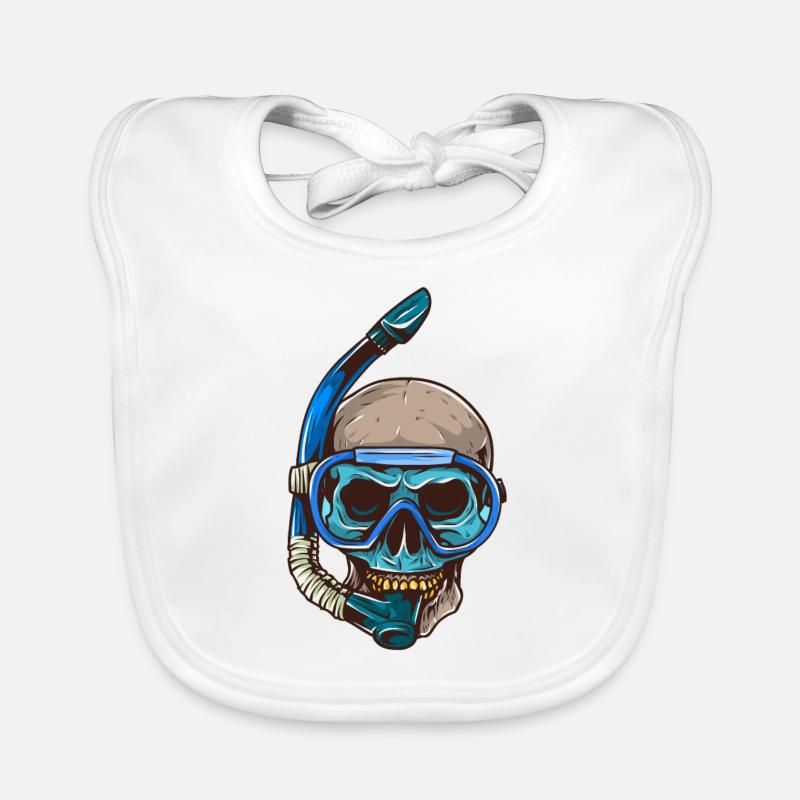 Diving Skull Diving Goggles Snorkel Organic Baby Bibs