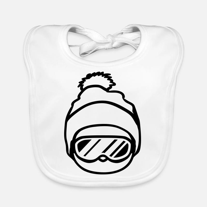 snow chick head face winter bird fun racing Organic Baby Bibs