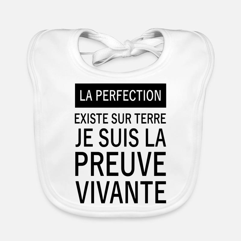 la perfection existe sur terre - Bavoir bio Bébé - blanc