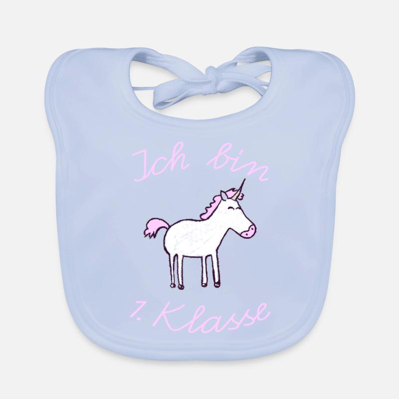 Einschulung_EInhorn_Ich am 1st grade Organic Baby Bibs