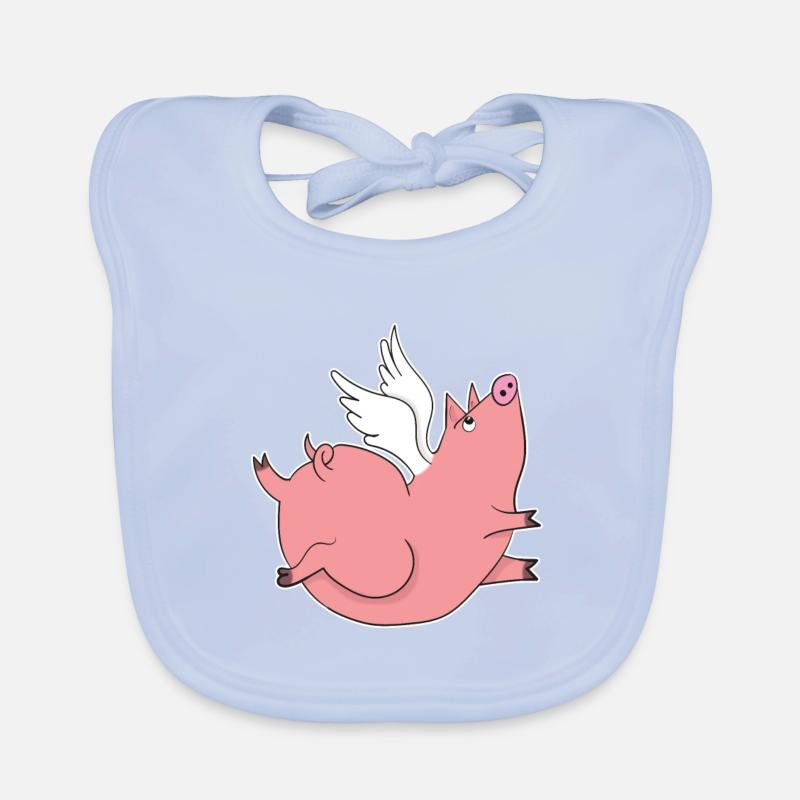 Idée cadeau Le cochon aux ailes Bavoir bio Bébé