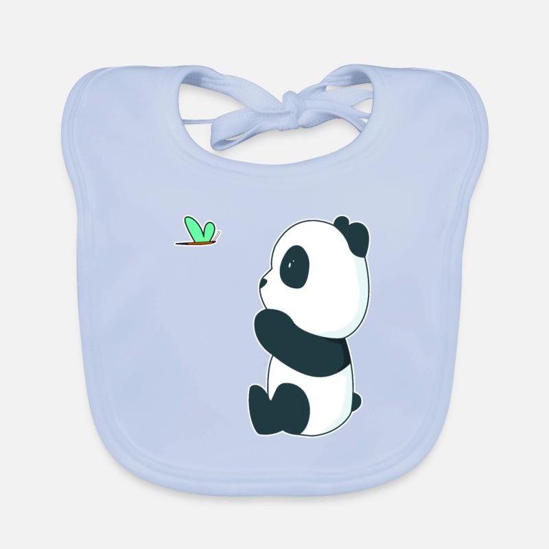 Doux bébé panda avec un papillon Bavoir bio Bébé