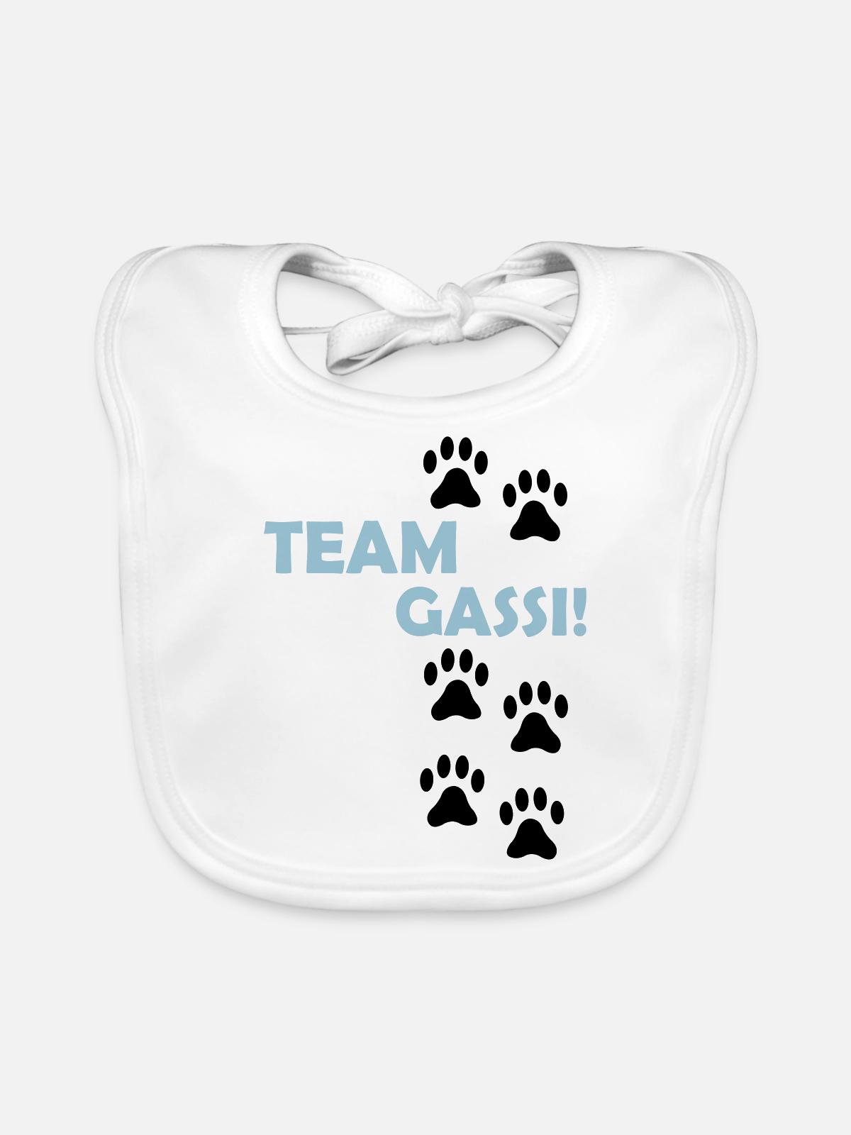 (team_gassi_02) - Baby Bio-Lätzchen - Weiß - Vorne