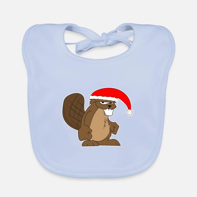 Idée cadeau de Noël castor cadeau de Noël Bavoir bio Bébé