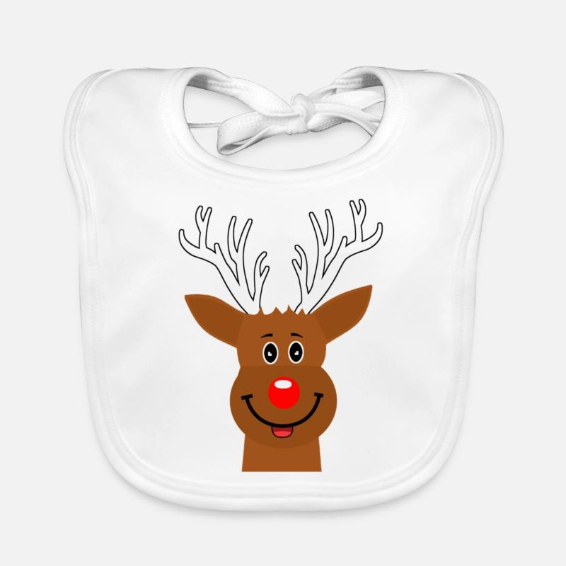 Reindeer Rudolph Gift Idea Organic Baby Bibs