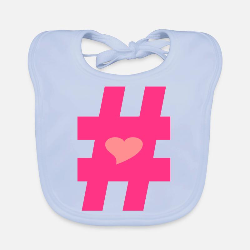 ❤I Love Hashtag-Hashtag Symbol Vector Design❤ Organic Baby Bibs
