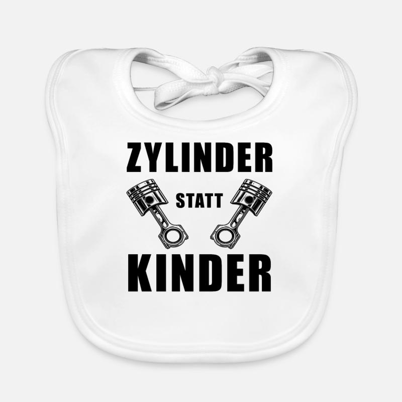 Zylinder statt Kinder Geschenkidee Kolben Baby Bio-Lätzchen