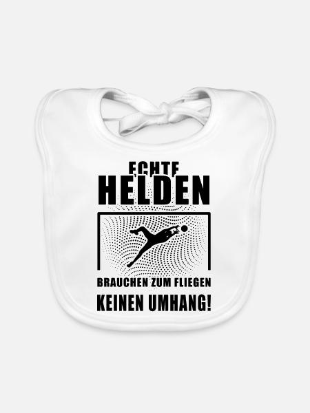 Echte Helden Torwart Torhüter Fußball Geschenk - Baby Bio-Lätzchen - Weiß