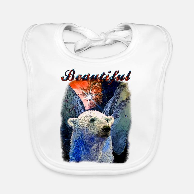 Beautiful polar bear Organic Baby Bibs