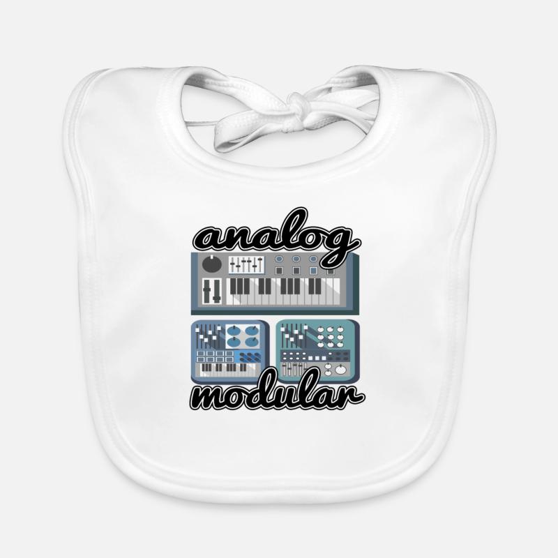 Modular Synthesizer Synth Vintage Retro Analog - Baby Bio-Lätzchen - Weiß