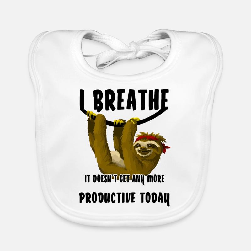 Sloth, I no longer breathe more productively Organic Baby Bibs