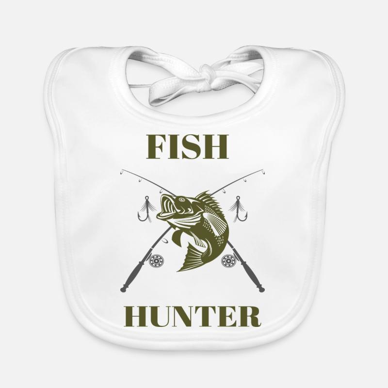 Fish Hunter Tshirt Angler Geschenk Baby Bio-Lätzchen
