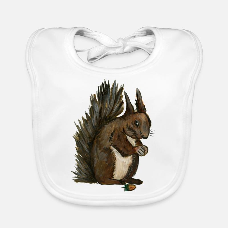 Eichhörnchen Eichhörnchen eichhörnchen esquilo Haselnuss Baby Bio-Lätzchen
