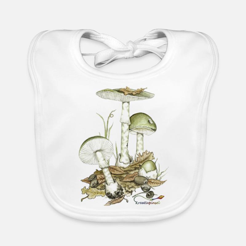 Champignon mort vert - Bavoir bio Bébé - blanc