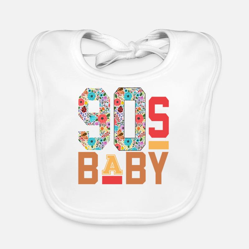 Bébé des années 90 - Bavoir bio Bébé - blanc