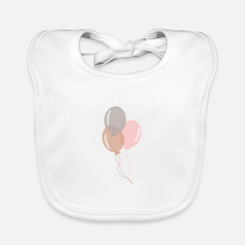 Ballons argent brun rose Bavoir bio Bébé